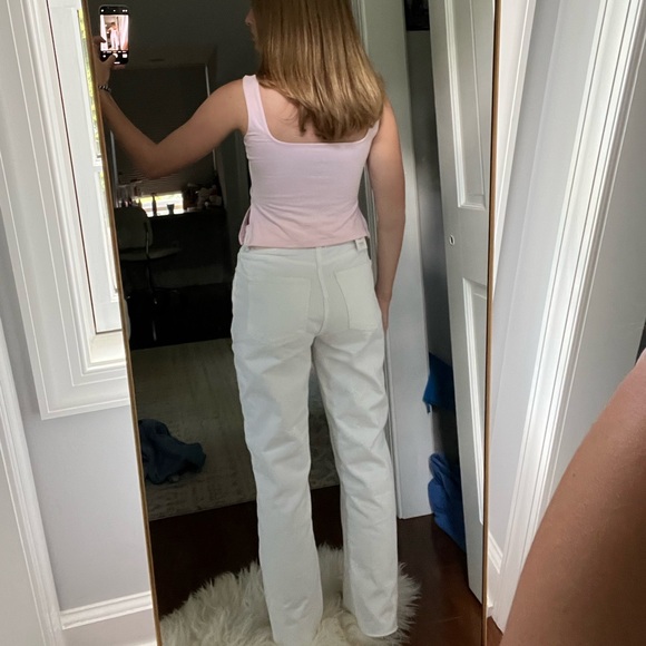 Zara Straight Fit White Jeans - Picture 3 of 7